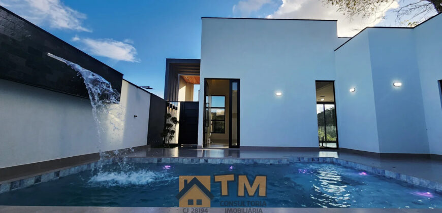 Maravilha Casa, Alto Padrão, Nova, Moderna, Fino Acabamento, com 3 Quartos, Piscina Aquecida, no Condomínio Residencial Jardim Bonitanic, no Jardim Botânico Brasília /DF.