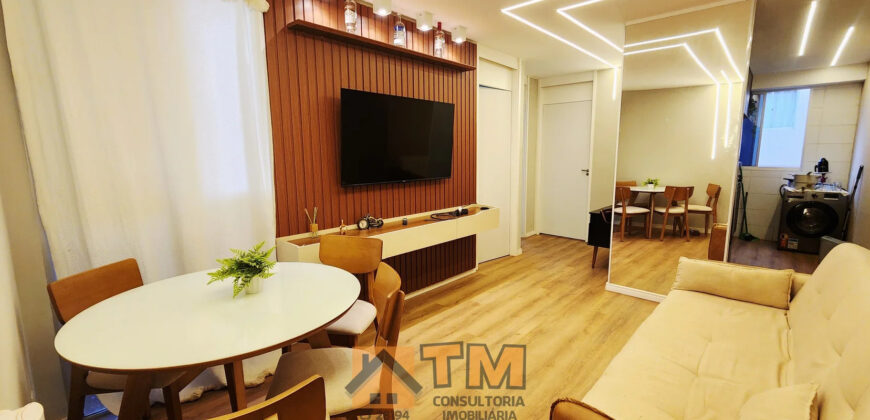 EXCELENTE APARTAMENTO TODO REFORMADO, COM ARMÁRIOS PLANEJADOS, PROJETO DE ILUMINAÇÃO, NO PRIMEIRO ANDAR, DO CRIXAS III, EM SÃO SEBASTIÃO/DF.